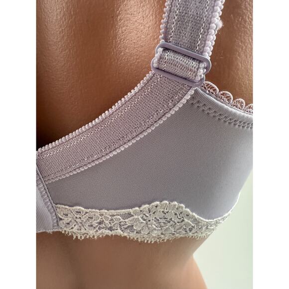 Cake Lingerie Balcony Style Flexible Wire Embroidery Purple Nursing Bra Size 34D - Picture 10 of 16